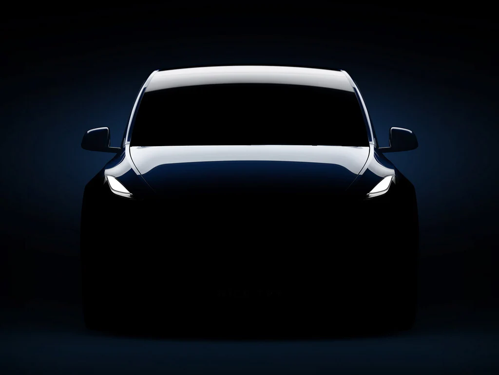 Teaser di Tesla Model Y.  Immagine: Tesla