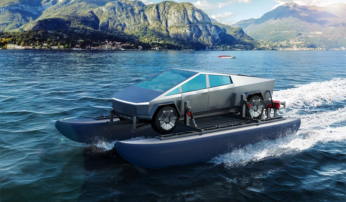 Questo progetto vuole rendere il Tesla Cybertruck un catamarano elettrico - Curiosities - Hybrids and Electric